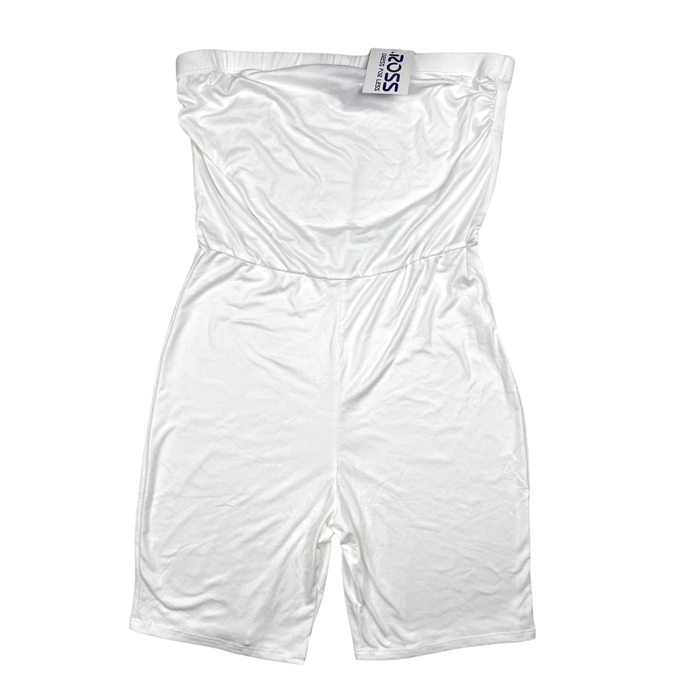Love Cameron Juniors XL WHITE Strapless Romper Shorts One Piece Summer Casual